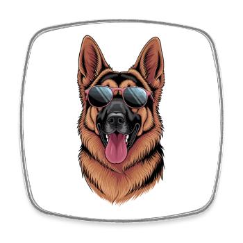  Cooler Deutscher Schäferhund Mit Sonnenbrille Für - Viereckiger Kühlschrankmagnet - Weiß - Vorne