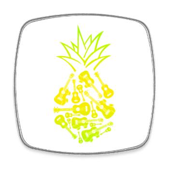 Hawaiian Ukulele Uke Pineapple - Square fridge magnet - white - Front