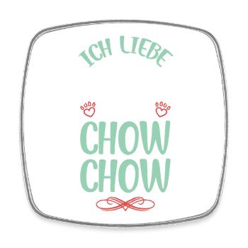 Ich liebe meinen Chow Chow - Viereckiger Kühlschrankmagnet - Weiß - Vorne
