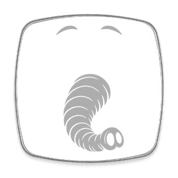 Éléphant | Déguisement de carnaval en costume de grand visage - Magnet carré - blanc - Devant