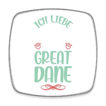 Ich liebe meinen Great Dane - Viereckiger Kühlschrankmagnet - Weiß - Vorne
