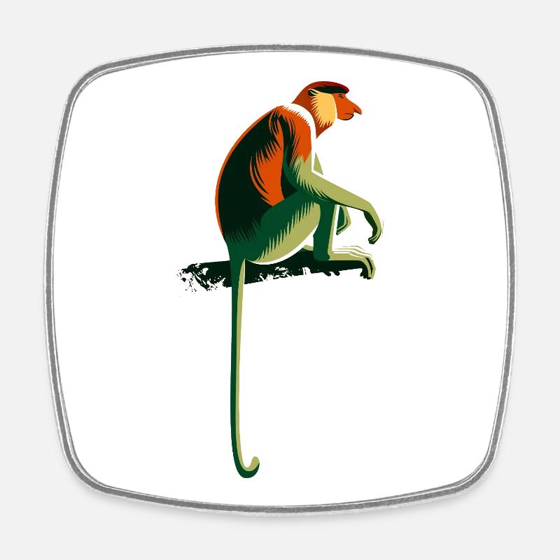 Proboscis monkey - Square fridge magnet - white