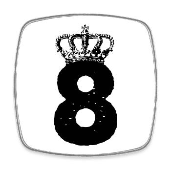 8 Crown - Square fridge magnet - white - Front