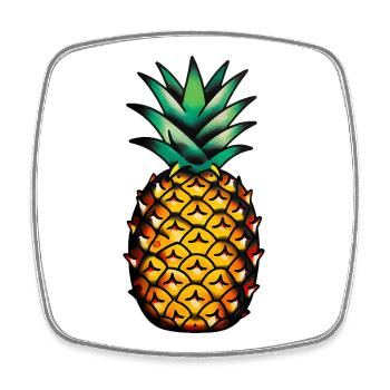 Klassische Tattoo-Ananas - Viereckiger Kühlschrankmagnet - Weiß - Vorne