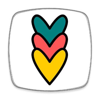 HERZ. HERZ. VALENTINSTAG. LIEBE. LIEBE. PAAR. - Viereckiger Kühlschrankmagnet - Weiß - Vorne