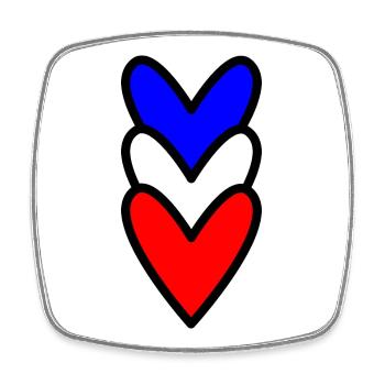 HEART. HEARTS. VALENTINE'S DAY. LOVE. LOVE. COUPLE. - Square fridge magnet - white - Front