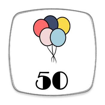 50. 50 JAHRE. 50-JÄHRIGES JUBILÄUM. 50-JÄHRIGES JUBILÄUM. - Viereckiger Kühlschrankmagnet - Weiß - Vorne