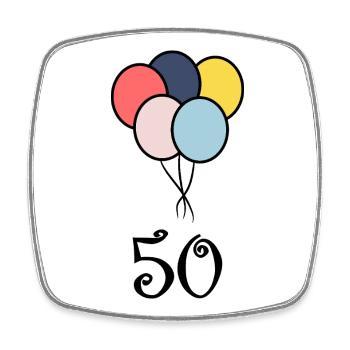50. 50 JAHRE. 50-JÄHRIGES JUBILÄUM. 50-JÄHRIGES JUBILÄUM. - Viereckiger Kühlschrankmagnet - Weiß - Vorne