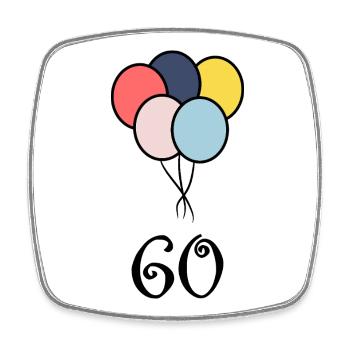 60. 60 JAHRE. 60-JÄHRIGES JUBILÄUM. 60. GEBURTSTAG. - Viereckiger Kühlschrankmagnet - Weiß - Vorne