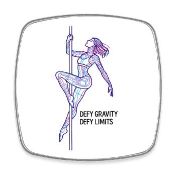 Pole Dance Line Art – Strong Woman Gift - Square fridge magnet - white - Front
