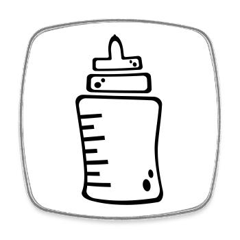 Flasche - Viereckiger Kühlschrankmagnet - Weiß - Vorne