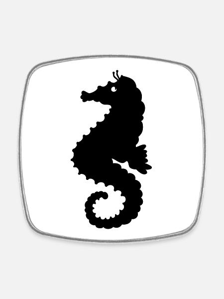 Seahorse - Square fridge magnet - white