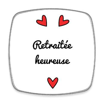 RETIRED. RETIREMENT. HAPPY RETIREMENT - Square fridge magnet - white - Front
