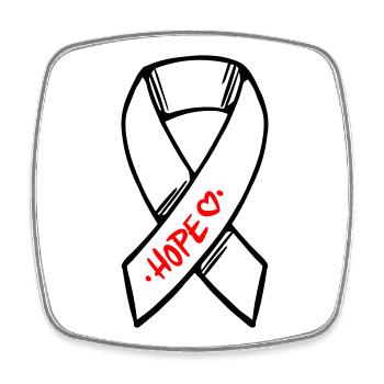 Loop Cancer Hope - Square fridge magnet - white - Front