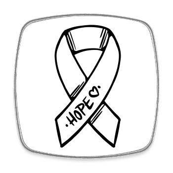 Loop Hope Cancer - Square fridge magnet - white - Front