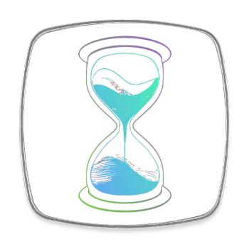 Hourglass Neon Time - Square fridge magnet - white - Front