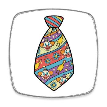 Cravate de clown de carnaval, chemise de costume de clown - Magnet carré - blanc - Devant