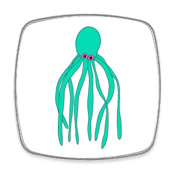 Türkiser Oktopus PopArt Druck - Viereckiger Kühlschrankmagnet - Weiß - Vorne