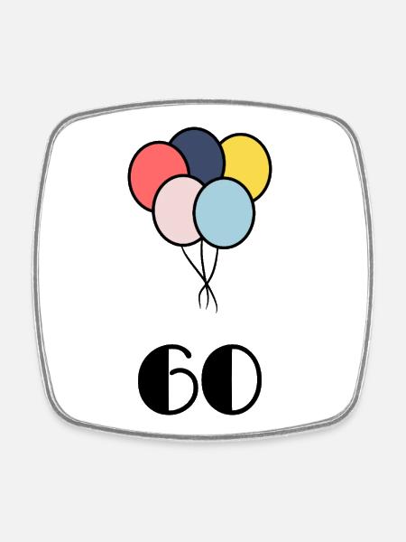 60. 60 ANS. 60e ANNIVERSAIRE. ANNIVERSAIRE 60 ANS. - Magnet carré - blanc
