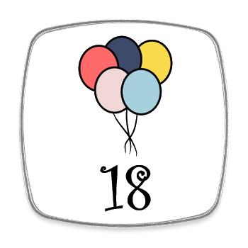 18. 18 JAHRE ALT. 18-JÄHRIGES JUBILÄUM. 18. GEBURTSTAG. - Viereckiger Kühlschrankmagnet - Weiß - Vorne