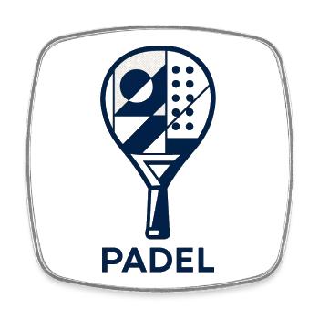Padel - Sport de Raquette - Magnet carré - blanc - Devant