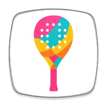 Padel-Racket – Padeliste - Viereckiger Kühlschrankmagnet - Weiß - Vorne