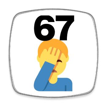67? FACEPALM, SIX SEVEN TREND. WHAT'S THE POINT? 🤔 - Square fridge magnet - white - Front