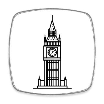 Big Ben - Square fridge magnet - white - Front