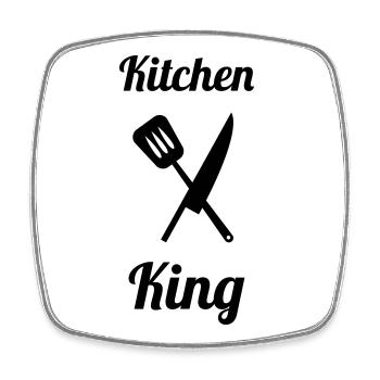 Kitchen King: The King of the Pro Stove - Square fridge magnet - white - Front