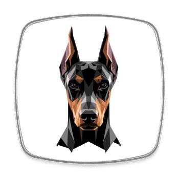 Dobermann Hunde Motiv Wachhund Stolze Dobermänner - Viereckiger Kühlschrankmagnet - Weiß - Vorne
