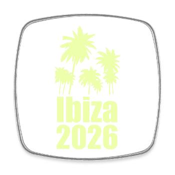 Ibiza 2026 Palmenparadies - Viereckiger Kühlschrankmagnet - Weiß - Vorne