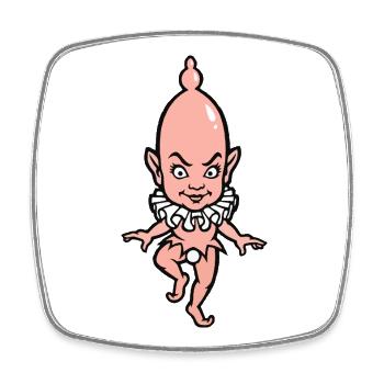 Cute Devil Baby with Collar - Square fridge magnet - white - Front