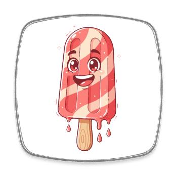 Süßer Streifen Eis Lächeln - Square fridge magnet - white - Front