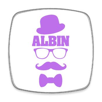 Gift for Albin - Square fridge magnet - white - Front