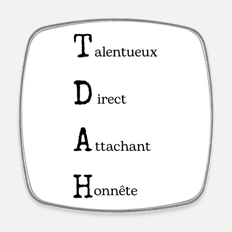 ADHD Power: Neurodivergent Positivity - Square fridge magnet - white