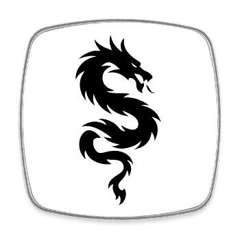 Chinese Dragon Icon - Square fridge magnet - white - Front