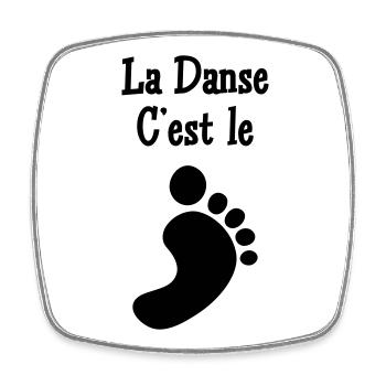 Dance is the foot - Square fridge magnet - white - Front