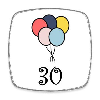 30. 30 JAHRE. 30-JÄHRIGES JUBILÄUM. 30-JÄHRIGES JUBILÄUM. - Viereckiger Kühlschrankmagnet - Weiß - Vorne