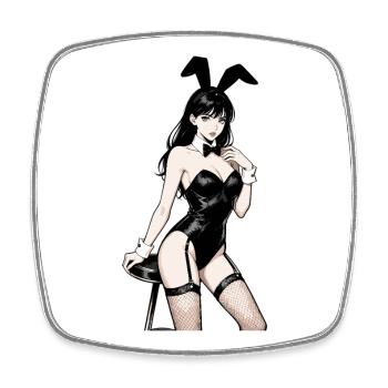 Anime Bunny Frau – Sinnliche Manga Pin-up Art - Viereckiger Kühlschrankmagnet - Weiß - Vorne