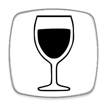 Wine Wine Glass Red Wine - Square fridge magnet - white - Front