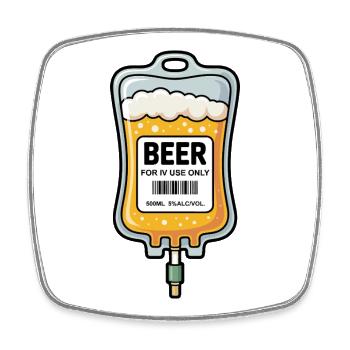 Beer IV Cartoon Design - Square fridge magnet - white - Front