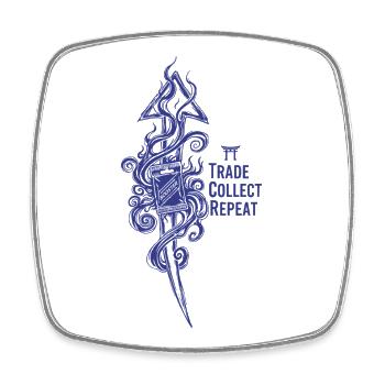 Trade Collect Repeat Booster Trading Card - Square fridge magnet - white - Front