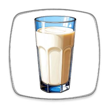 Un verre de lait - Magnet carré - blanc - Devant