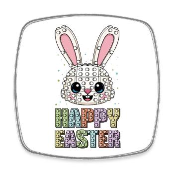Master Builder Brick Builder Bunny Face Bricks - Square fridge magnet - white - Front