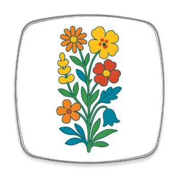 Colored Bouquets Folk Art - Square fridge magnet - white - Front