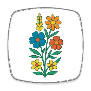 Spring Flowers Colorful - Square fridge magnet - white - Front