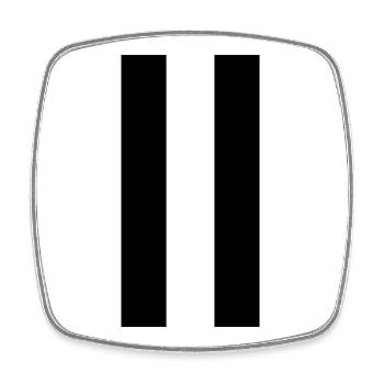 Pause-Zeichen – Modernes Minimal-Design - Viereckiger Kühlschrankmagnet - Weiß - Vorne