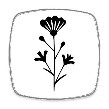 Flower Black Flowers Blossom Wildflowers Herbs - Square fridge magnet - white - Front