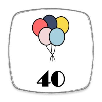 40. 40 YEARS. 40th ANNIVERSARY. 40 YEARS ANNIVERSARY. - Square fridge magnet - white - Front