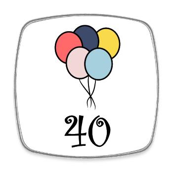 40. 40 YEARS. 40th ANNIVERSARY. 40 YEARS ANNIVERSARY. - Square fridge magnet - white - Front